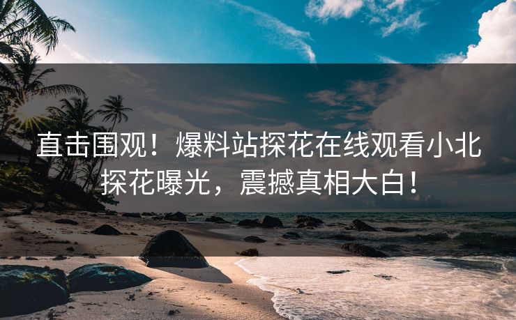 直击围观！爆料站探花在线观看小北探花曝光，震撼真相大白！