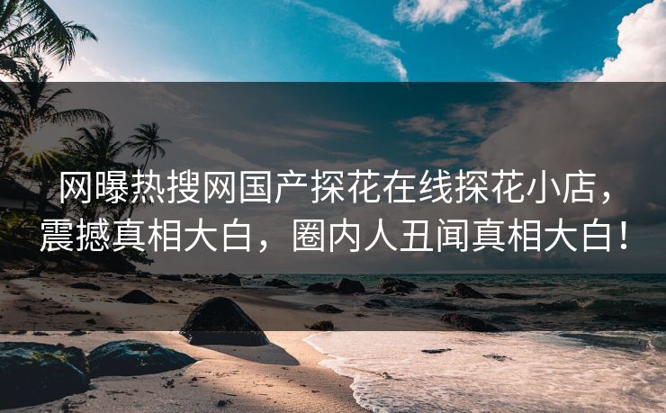 网曝热搜网国产探花在线探花小店，震撼真相大白，圈内人丑闻真相大白！  第1张