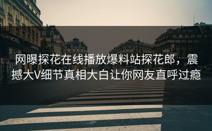 网曝探花在线播放爆料站探花郎，震撼大V细节真相大白让你网友直呼过瘾  第1张