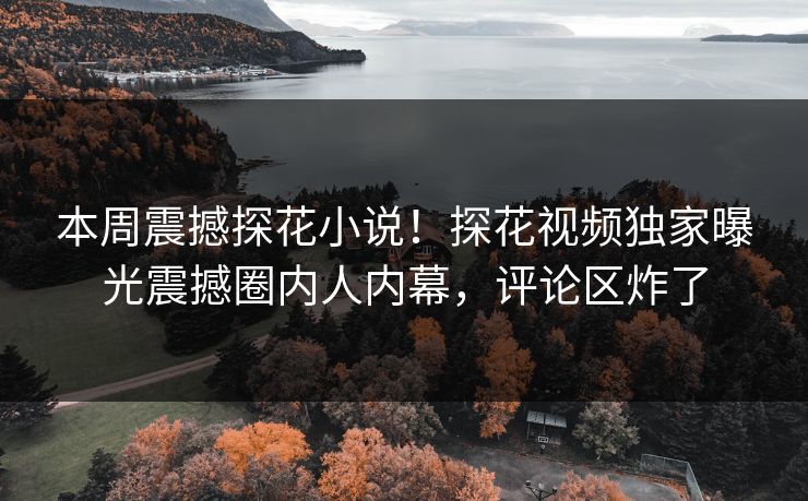 本周震撼探花小说！探花视频独家曝光震撼圈内人内幕，评论区炸了