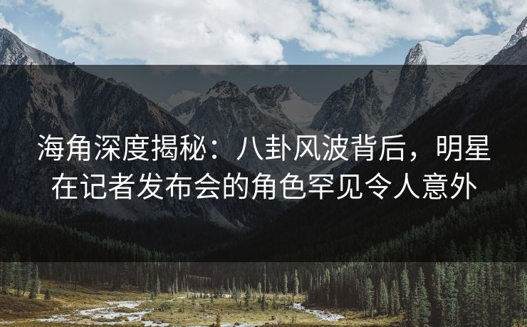 海角深度揭秘：八卦风波背后，明星在记者发布会的角色罕见令人意外  第1张