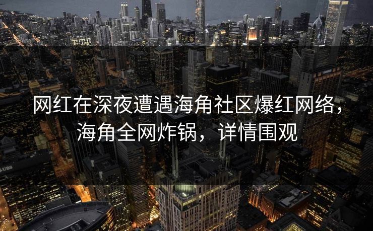 网红在深夜遭遇海角社区爆红网络，海角全网炸锅，详情围观  第1张