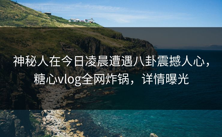 神秘人在今日凌晨遭遇八卦震撼人心，糖心vlog全网炸锅，详情曝光