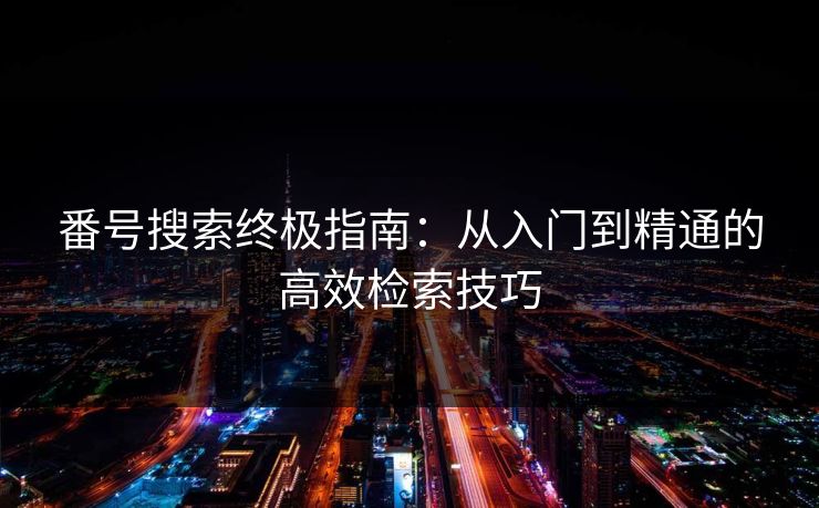 番号搜索终极指南：从入门到精通的高效检索技巧  第1张